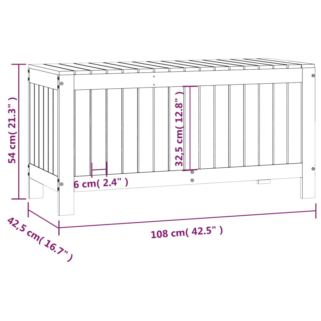Boîte de rangement de jardin Marron miel 108x42,5x54cm Bois pin Coffres de jardin vidaXL   