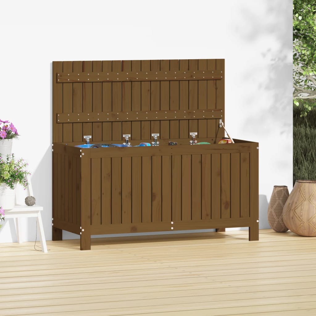 Boîte de rangement de jardin Marron miel 115x49x60 cm Bois pin Coffres de jardin vidaXL   