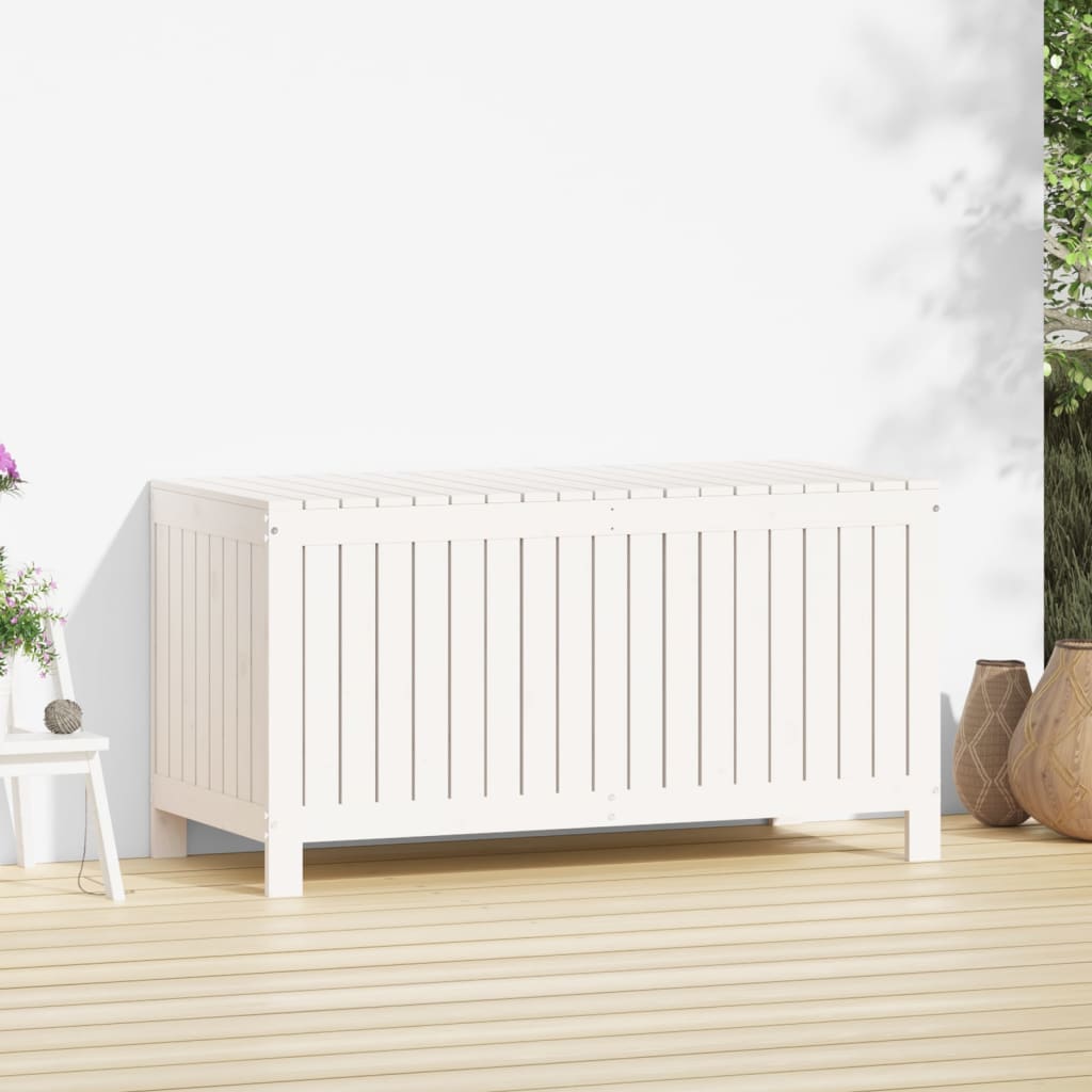 Boîte de rangement de jardin Blanc 121x55x64 cm Bois de pin Coffres de jardin vidaXL   