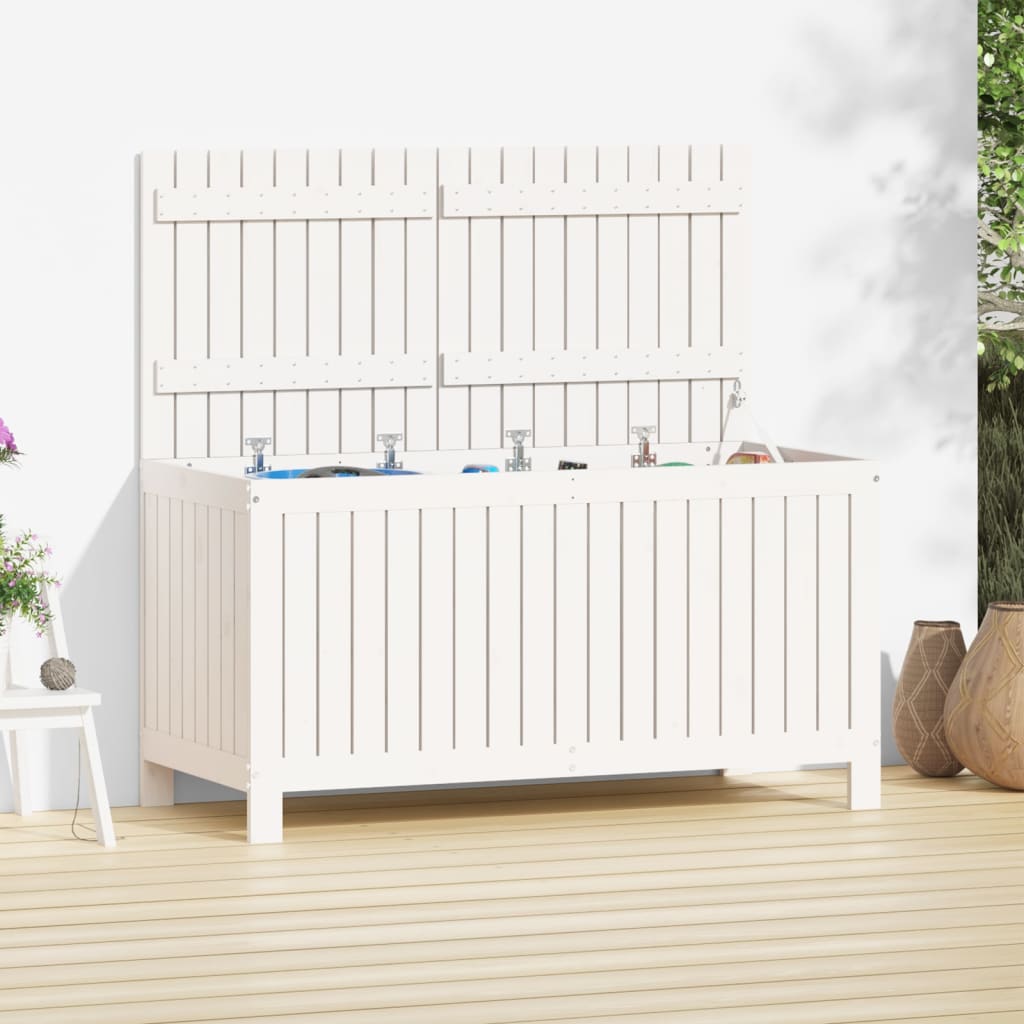 Boîte de rangement de jardin Blanc 121x55x64 cm Bois de pin Coffres de jardin vidaXL   
