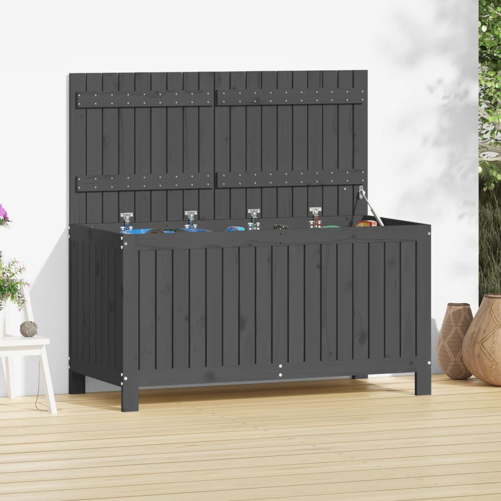 Boîte de rangement de jardin Gris 121x55x64 cm Bois de pin Coffres de jardin vidaXL   