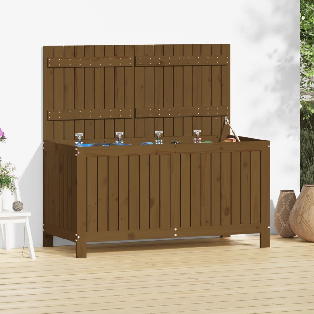 Boîte de rangement de jardin Marron miel 121x55x64 cm Bois pin Coffres de jardin vidaXL   