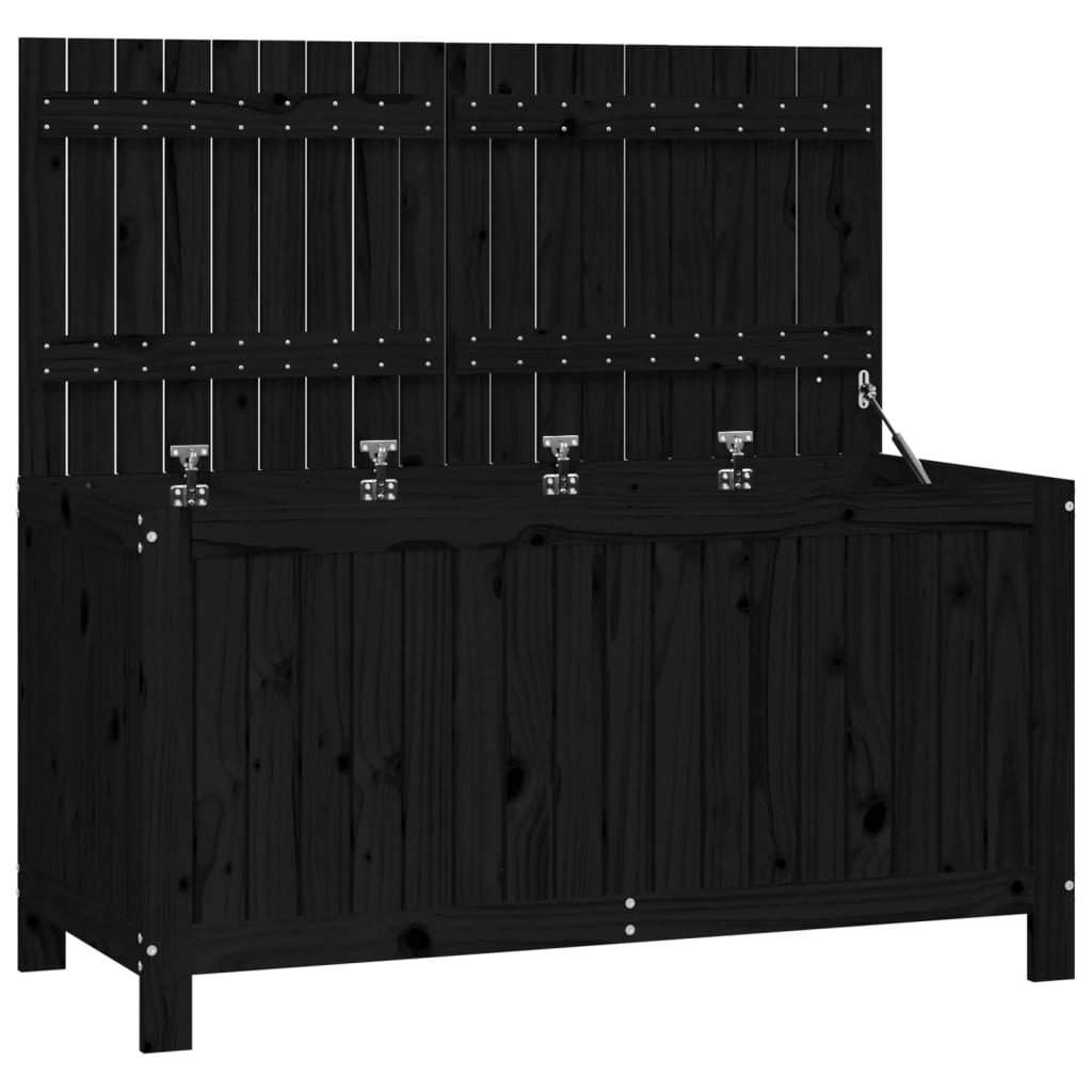 Boîte de rangement de jardin Noir 121x55x64 cm Bois massif pin Coffres de jardin vidaXL   