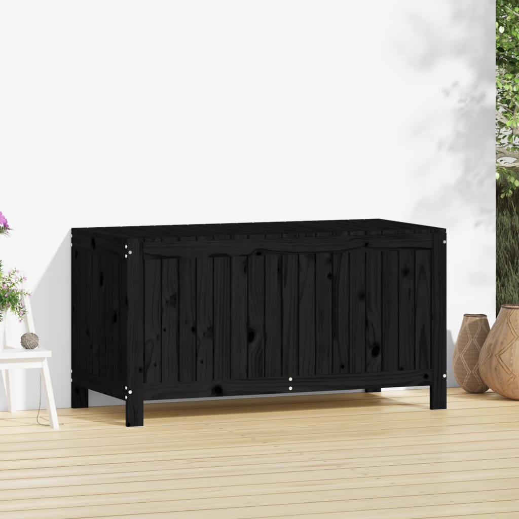 Boîte de rangement de jardin Noir 121x55x64 cm Bois massif pin Coffres de jardin vidaXL   