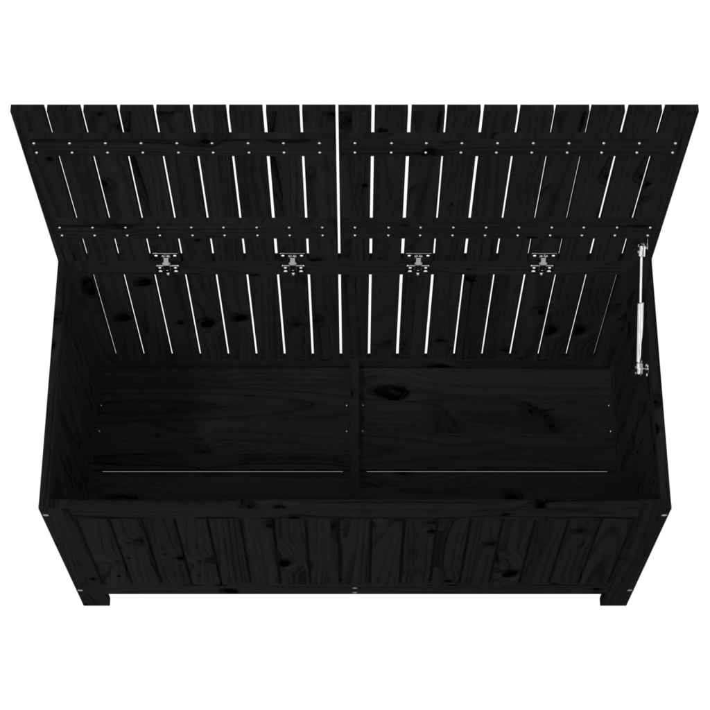 Boîte de rangement de jardin Noir 121x55x64 cm Bois massif pin Coffres de jardin vidaXL   