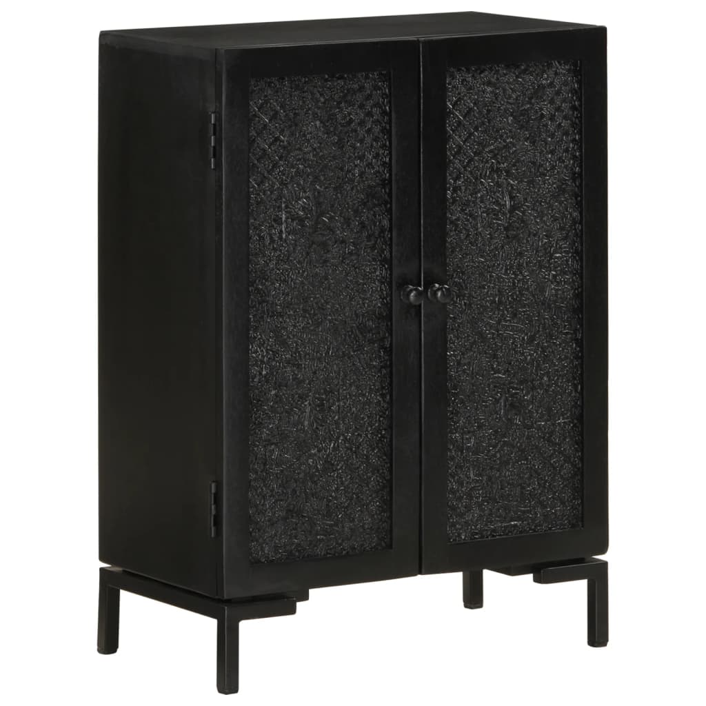 Buffet noir 55x30x77 cm bois massif de manguier et fer Buffets & bahuts vidaXL   