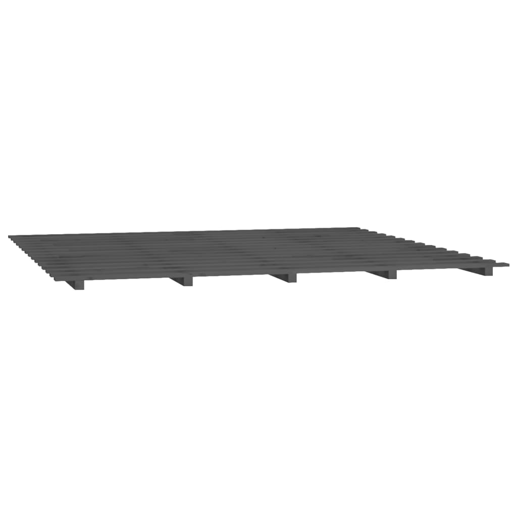 Cadre de lit Gris 180x200 cm Bois de pin massif Lits & cadres de lit vidaXL   