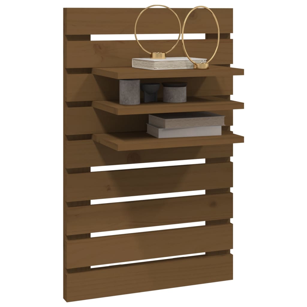 Étagères de chevet murales 2 pcs Marron miel Bois de pin massif Étagères murales & corniches vidaXL   