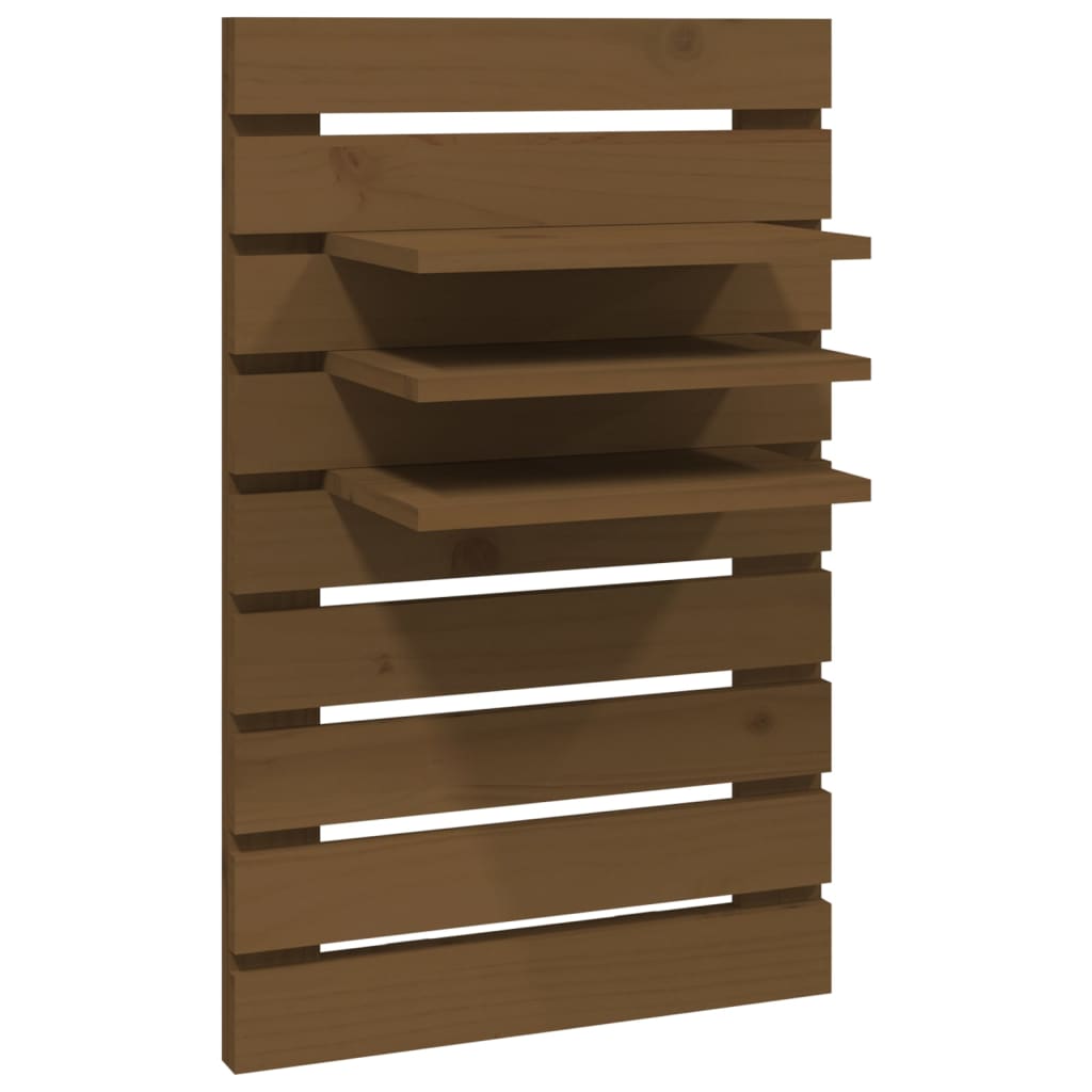 Étagères de chevet murales 2 pcs Marron miel Bois de pin massif Étagères murales & corniches vidaXL   
