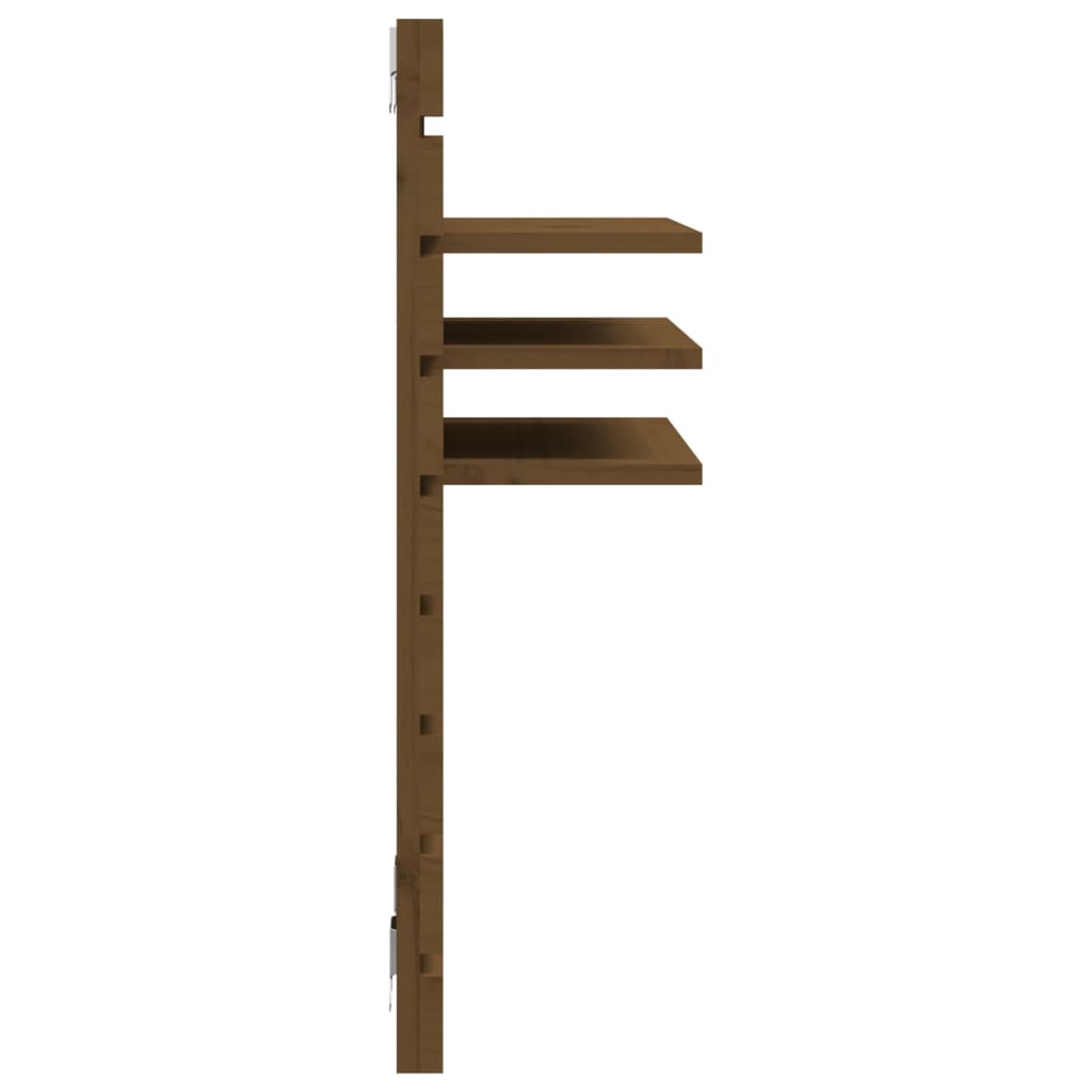 Étagères de chevet murales 2 pcs Marron miel Bois de pin massif Étagères murales & corniches vidaXL   
