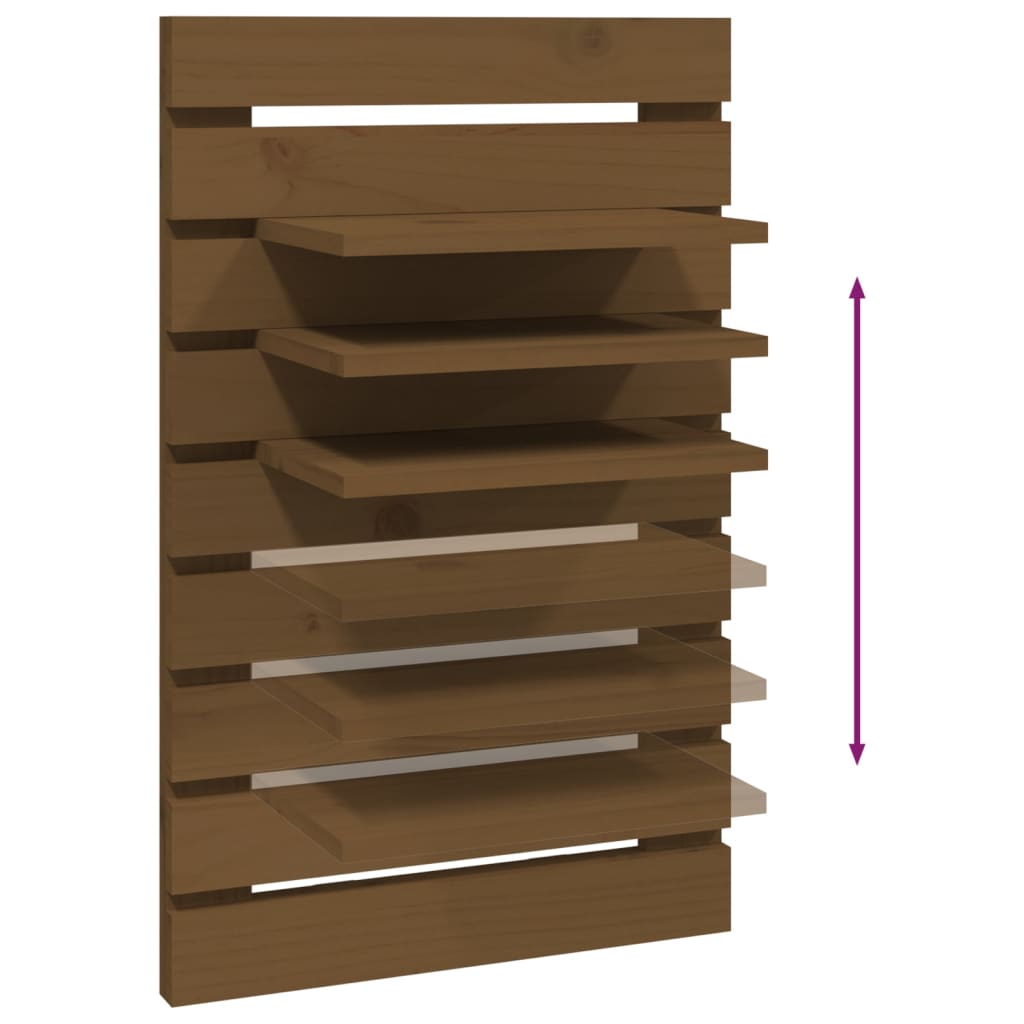 Étagères de chevet murales 2 pcs Marron miel Bois de pin massif Étagères murales & corniches vidaXL   