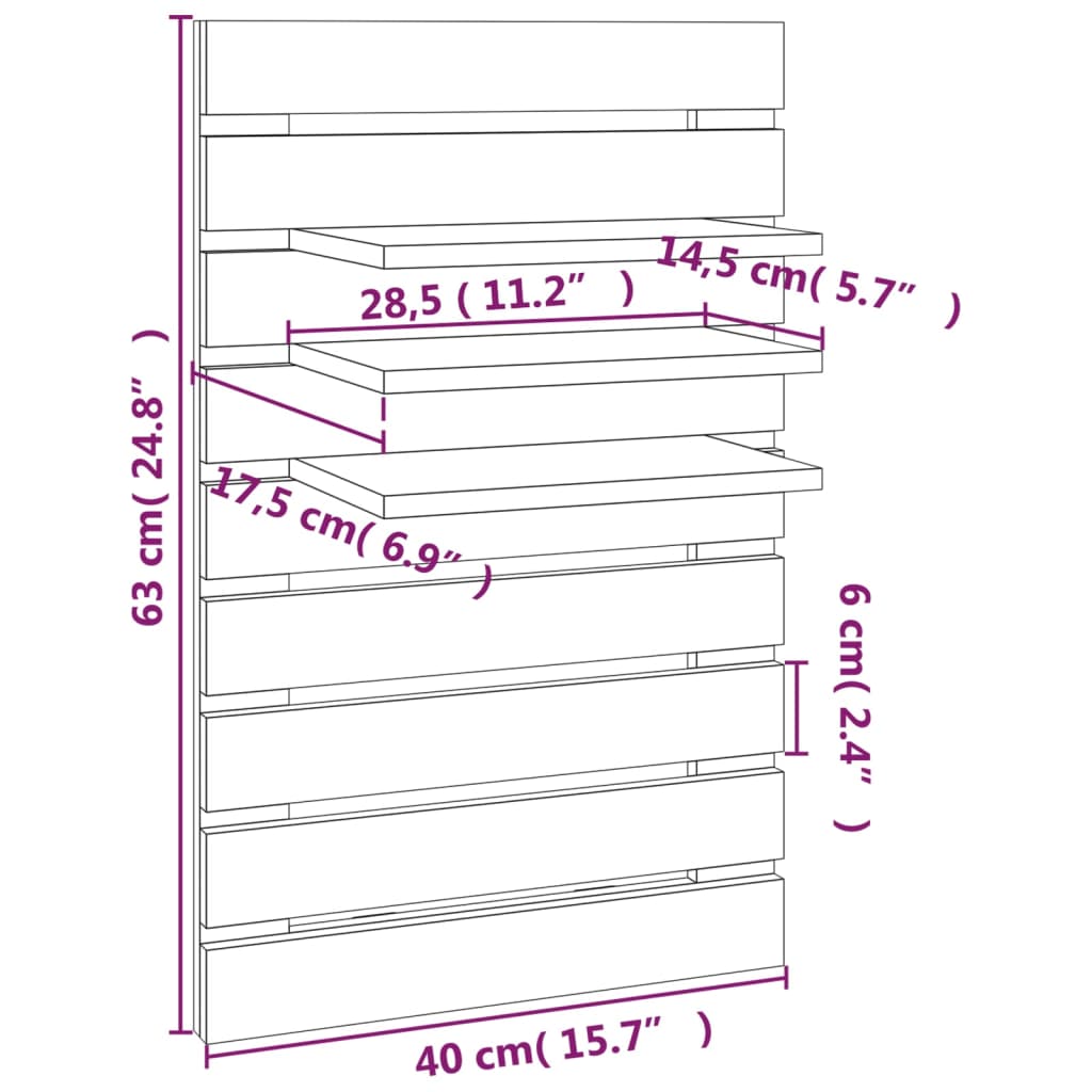 Étagères de chevet murales 2 pcs Marron miel Bois de pin massif Étagères murales & corniches vidaXL   