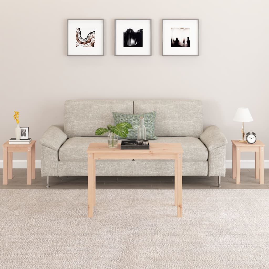 Tables gigognes 3 pcs Bois de pin massif Tables d'appoint vidaXL   