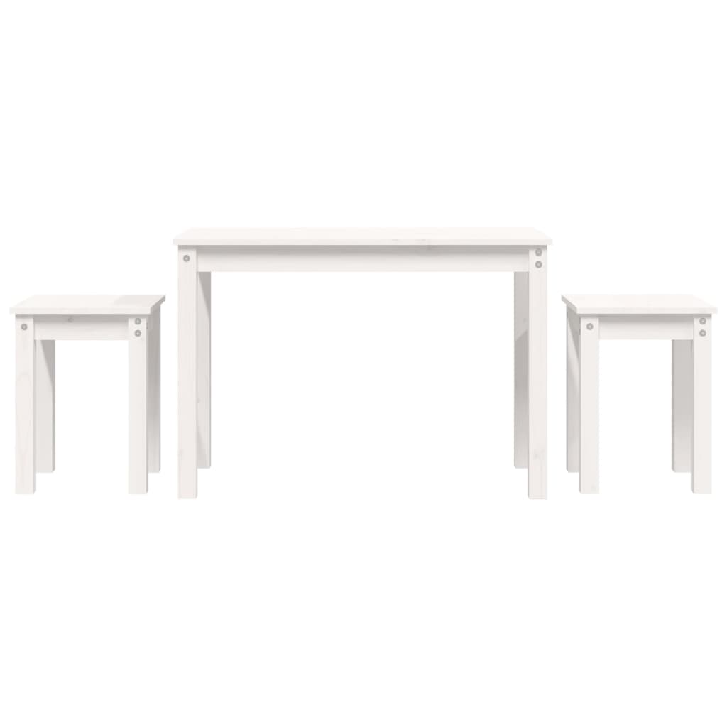 Tables gigognes 3 pcs Blanc Bois de pin massif Tables d'appoint vidaXL   