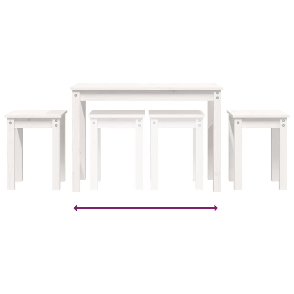 Tables gigognes 3 pcs Blanc Bois de pin massif Tables d'appoint vidaXL   