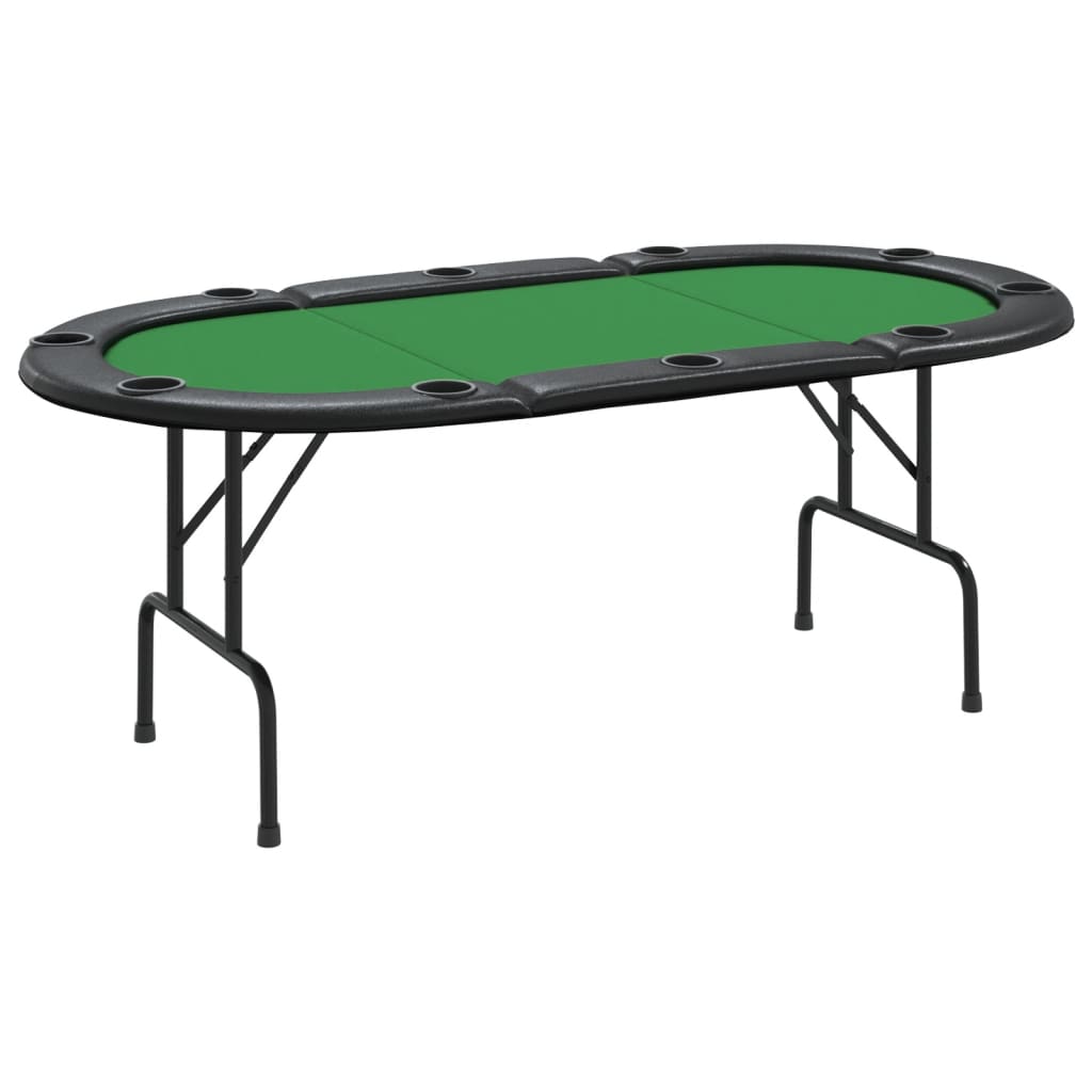 Table de poker pliable 10 joueurs Vert 206x106x75 cm Tables de poker & de jeux vidaXL   