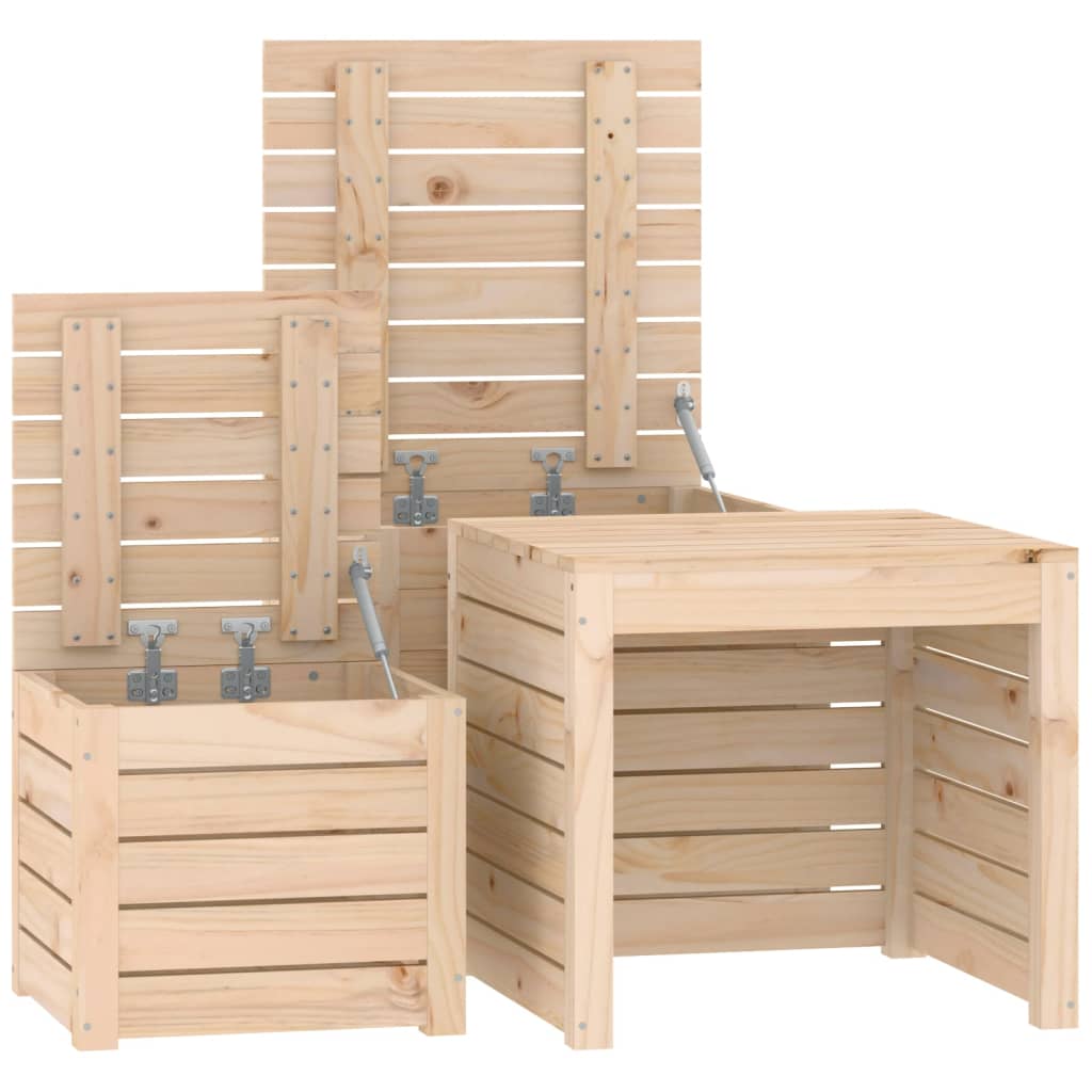 Ensemble de boîtes de jardin 3 pcs bois de pin massif Coffres de jardin vidaXL   