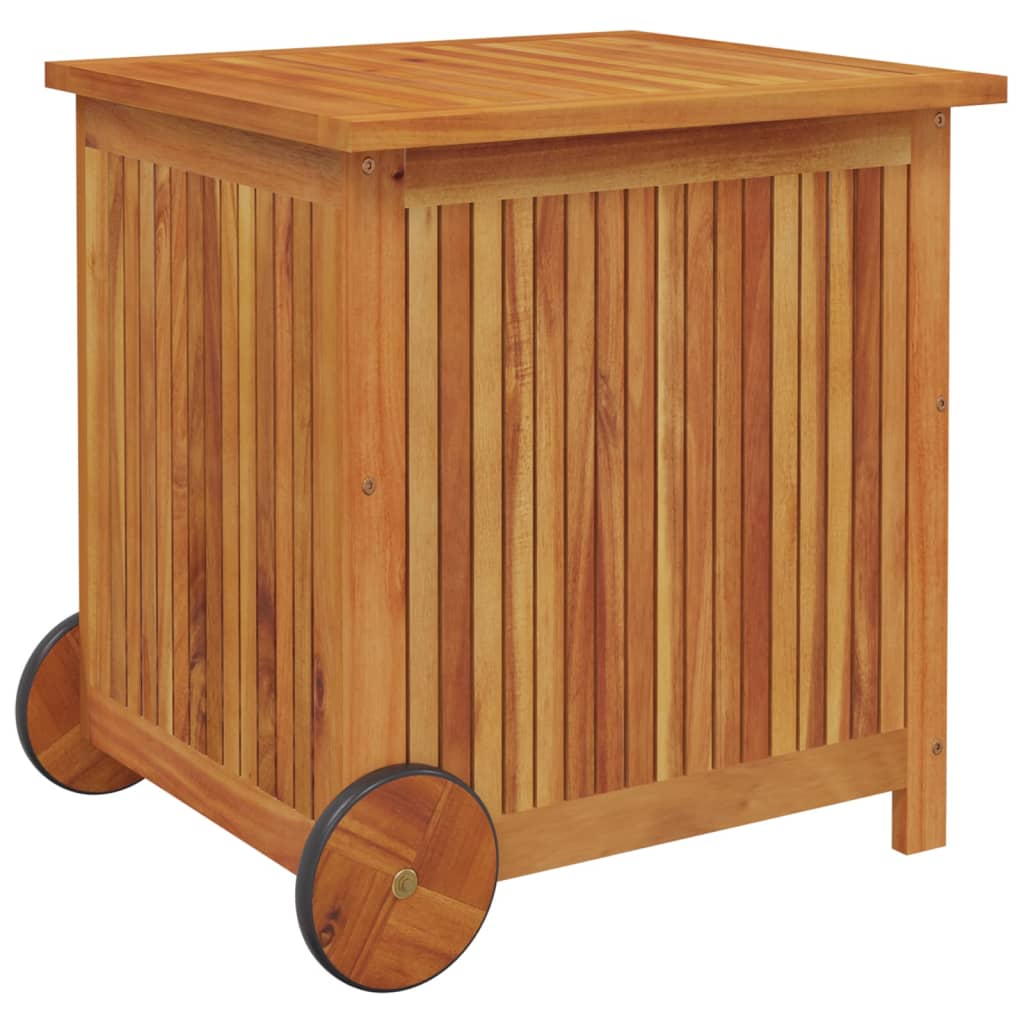 Boîte de rangement de jardin avec roues 60x50x58 cm Bois acacia Coffres de jardin vidaXL   