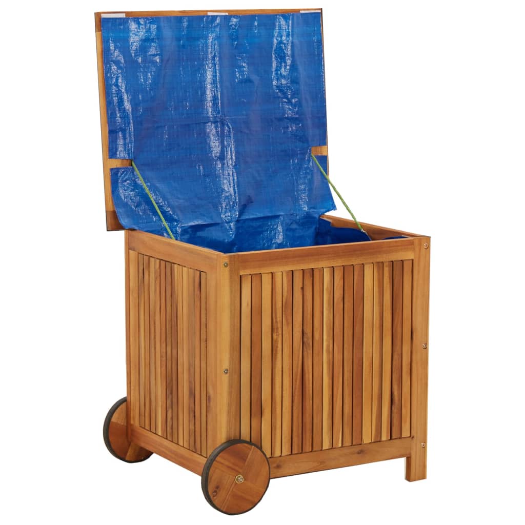 Boîte de rangement de jardin avec roues 60x50x58 cm Bois acacia Coffres de jardin vidaXL   