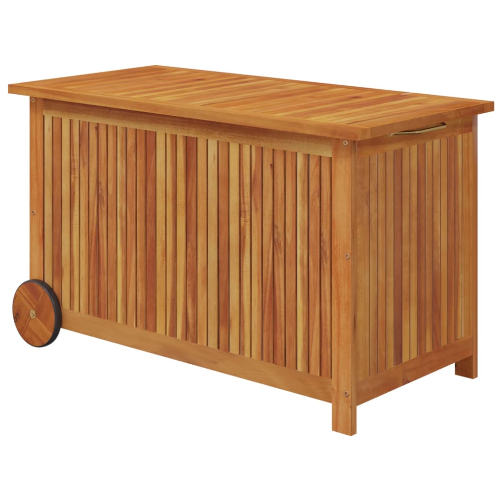 Boîte de rangement de jardin avec roues 90x50x58 cm Bois acacia Coffres de jardin vidaXL   