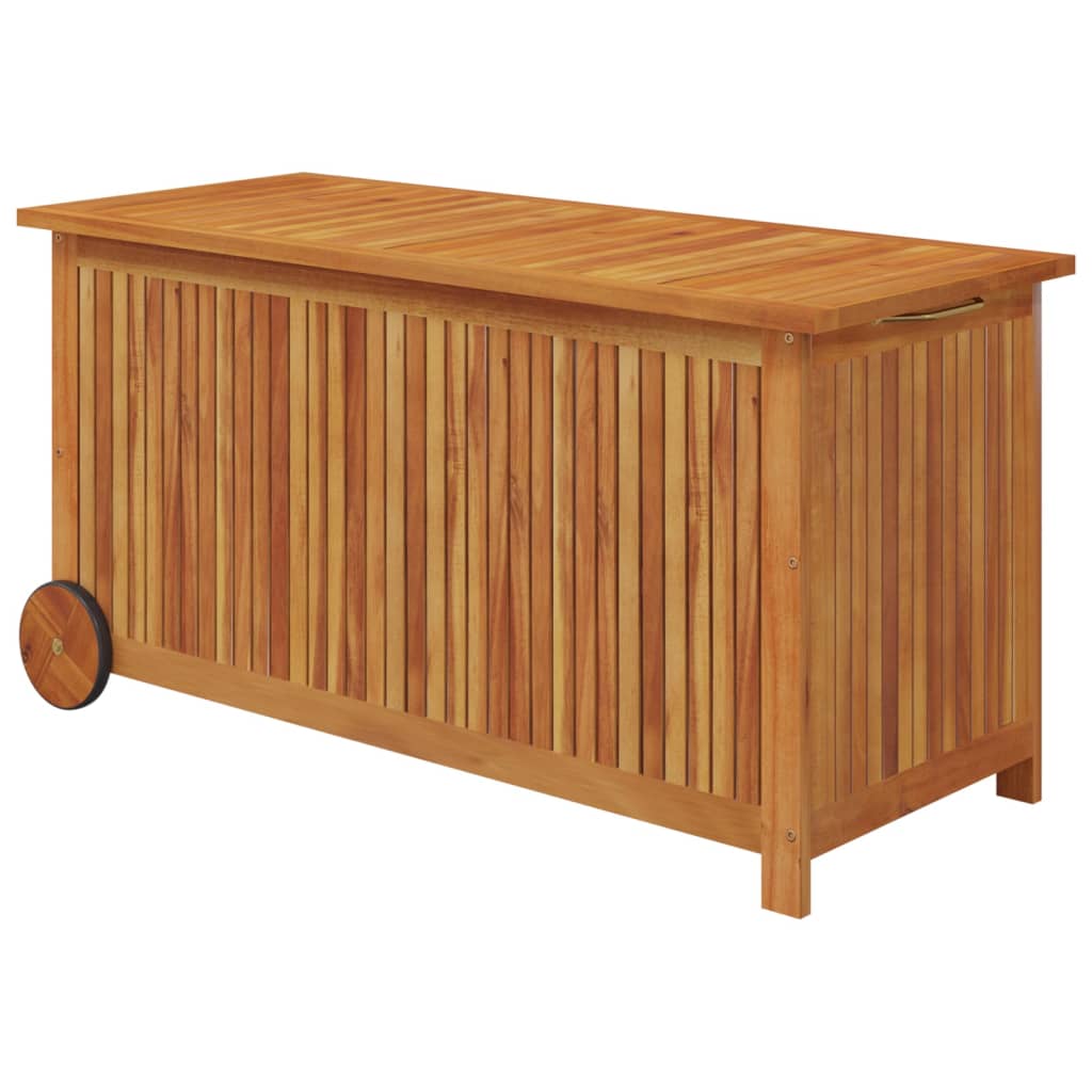 Boîte de rangement de jardin avec roues 113x50x58cm Bois acacia Coffres de jardin vidaXL   