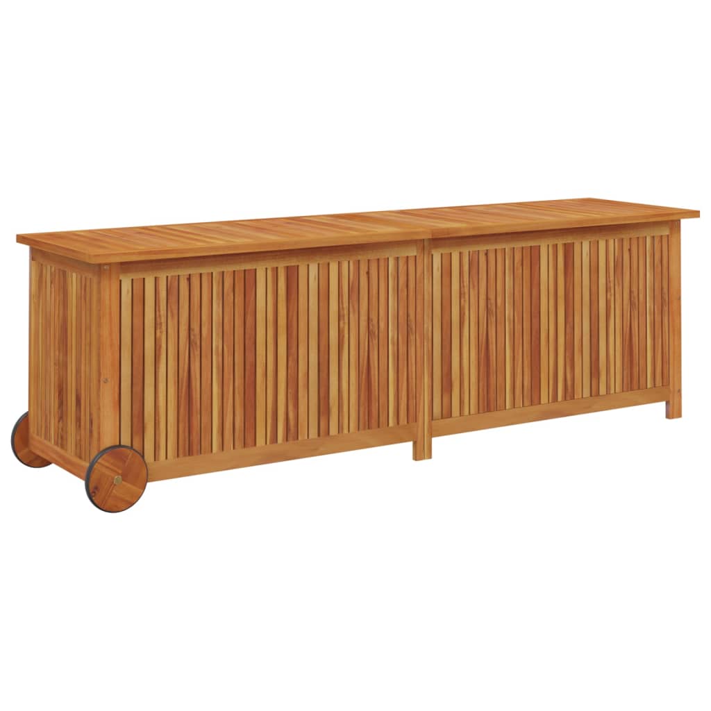 Boîte de rangement de jardin avec roues 150x50x58cm bois acacia Coffres de jardin vidaXL   