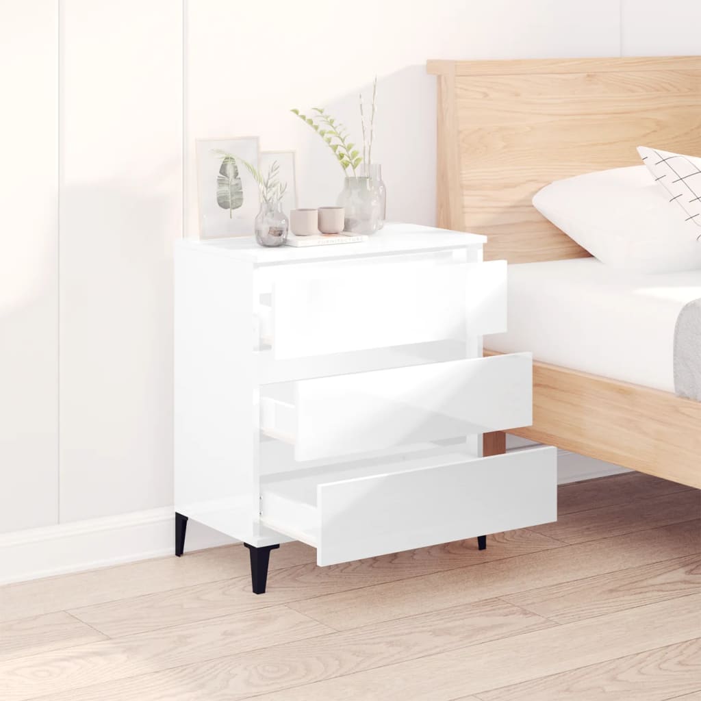 Buffet Blanc brillant 60x35x70 cm Bois d'ingénierie Buffets & bahuts vidaXL   