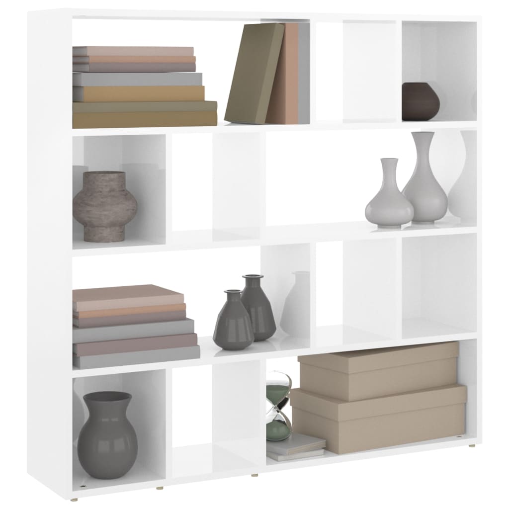 Bibliothèque/Séparateur de pièce Blanc brillant 105x24x102 cm Séparateurs de pièces vidaXL   