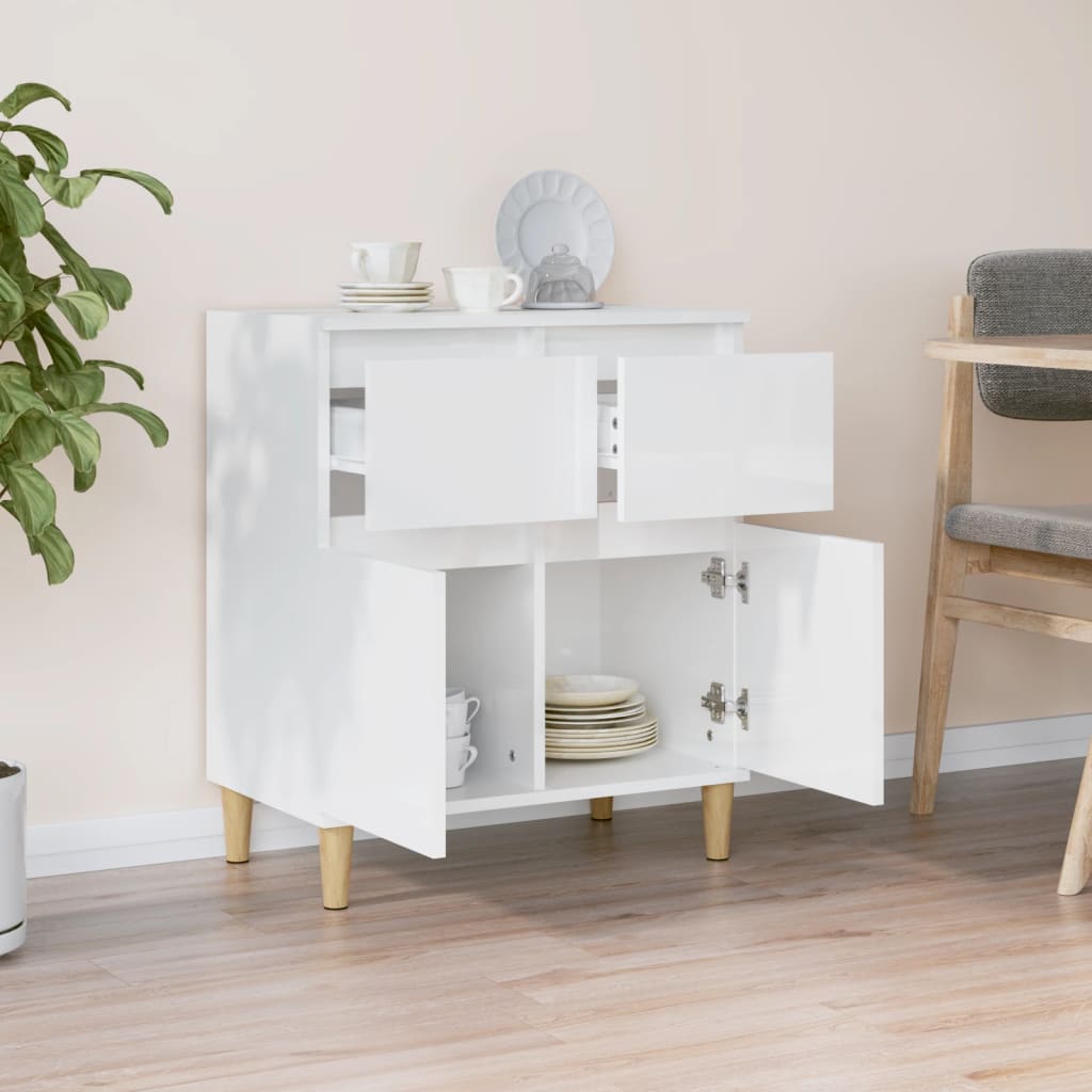 Buffet Blanc brillant 60x35x70 cm Bois d'ingénierie Buffets & bahuts vidaXL   