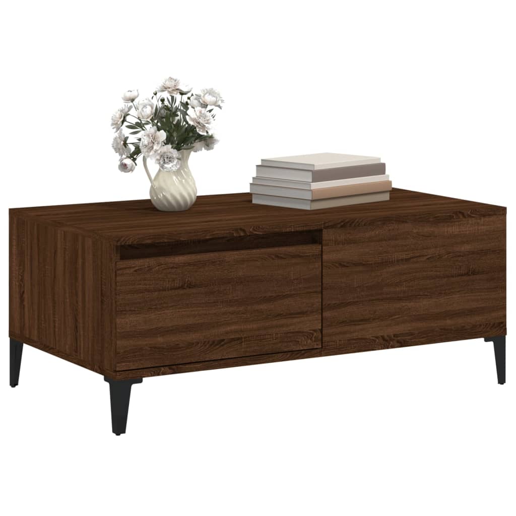 Table basse Chêne marron 90x50x36,5 cm Bois d'ingénierie Tables basses vidaXL   