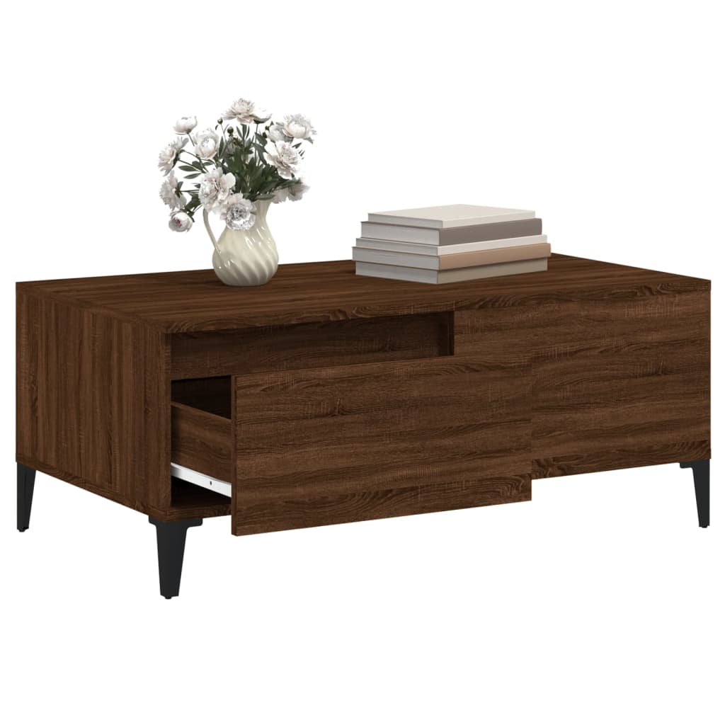 Table basse Chêne marron 90x50x36,5 cm Bois d'ingénierie Tables basses vidaXL   