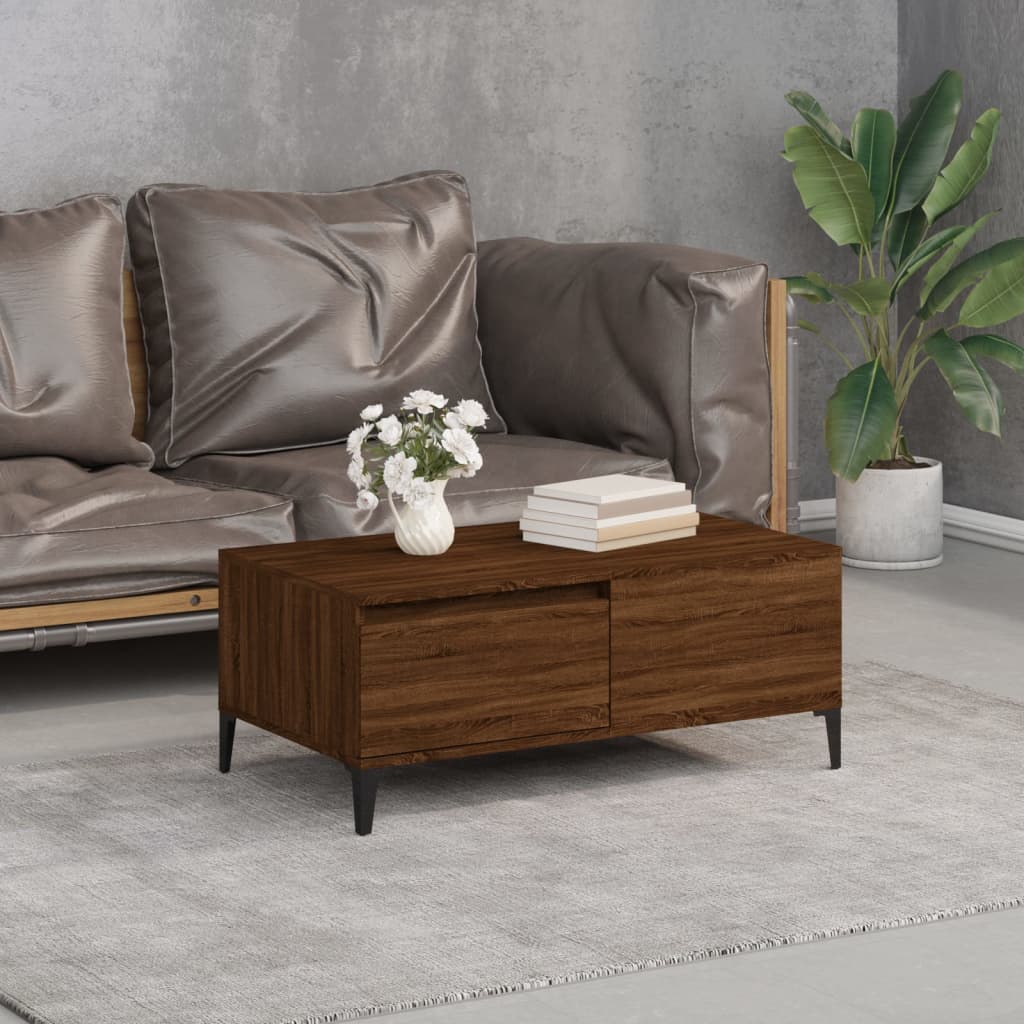 Table basse Chêne marron 90x50x36,5 cm Bois d'ingénierie Tables basses vidaXL   