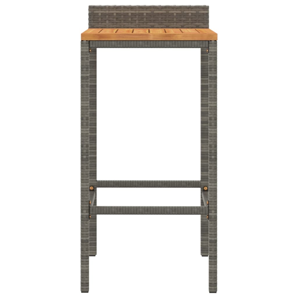Tabourets de bar 2 pcs gris résine tressée et bois d'acacia Tabourets de bar vidaXL   