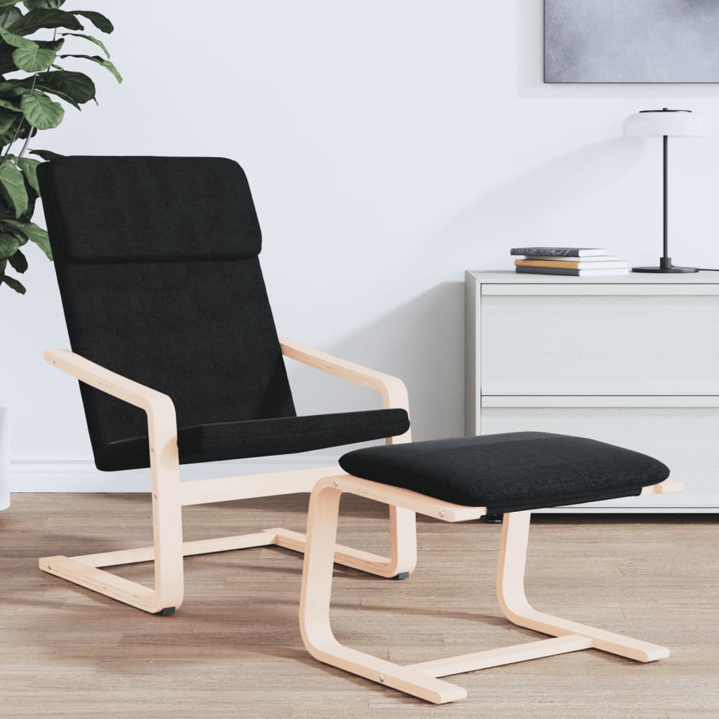 Chaise de relaxation Noir Tissu Fauteuils vidaXL   