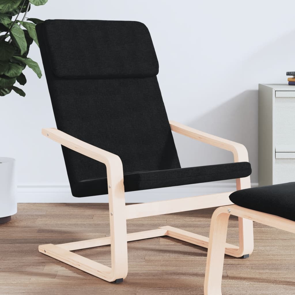 Chaise de relaxation Noir Tissu Fauteuils vidaXL   