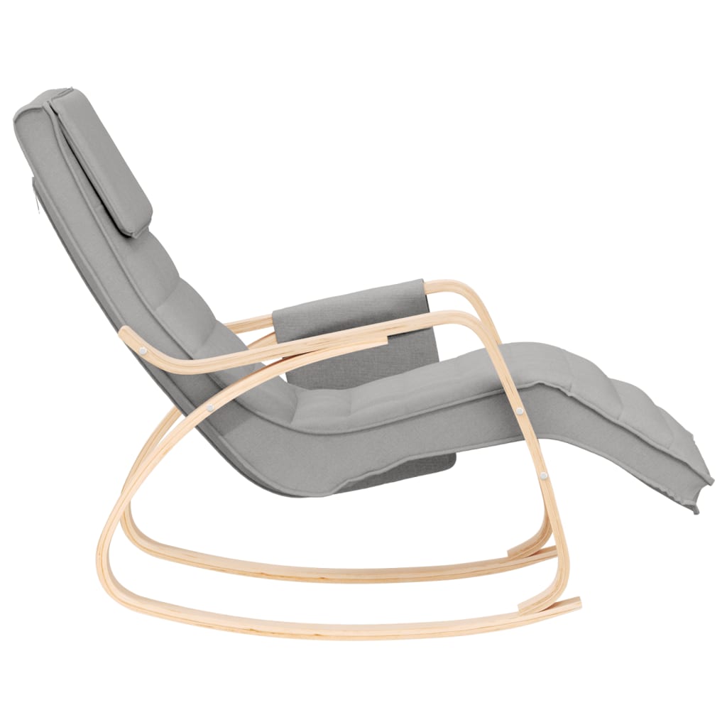 Chaise à bascule Gris clair Tissu Fauteuils à bascule vidaXL   