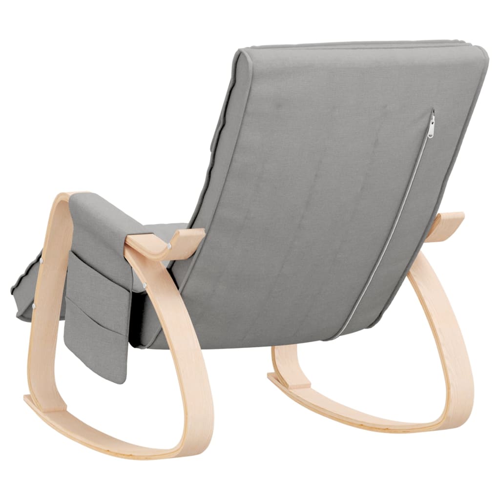 Chaise à bascule Gris clair Tissu Fauteuils à bascule vidaXL   