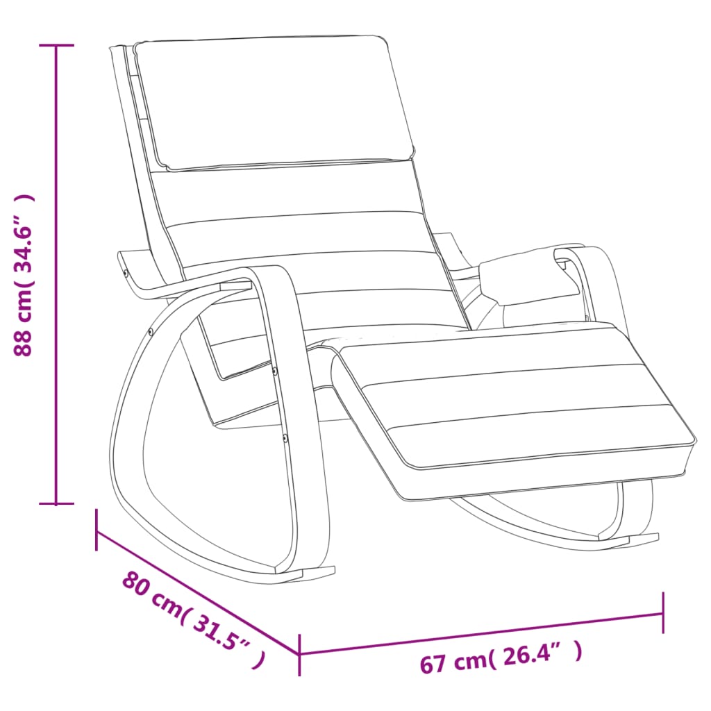 Chaise à bascule Gris clair Tissu Fauteuils à bascule vidaXL   