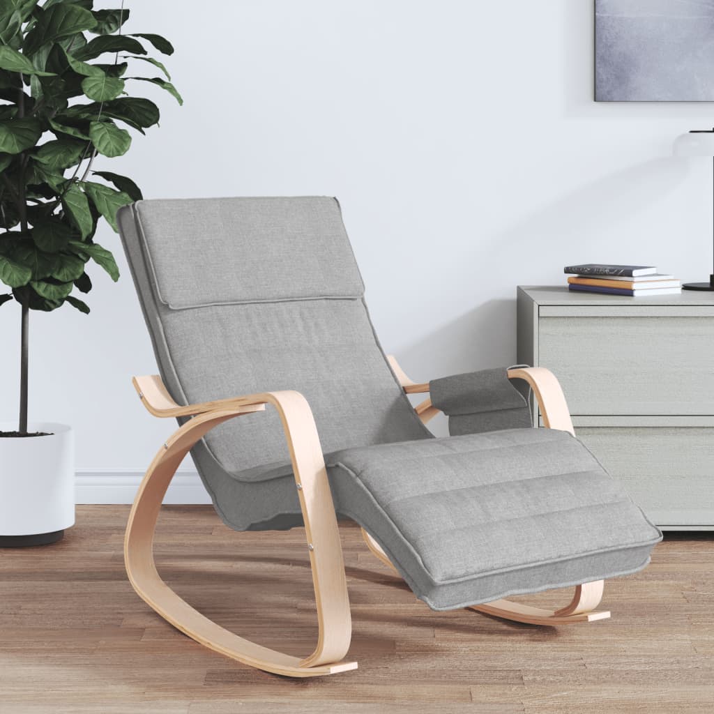 Chaise à bascule Gris clair Tissu Fauteuils à bascule vidaXL   