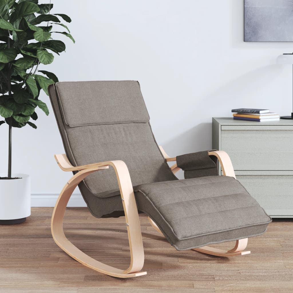 Chaise à bascule Taupe Tissu Fauteuils à bascule vidaXL   