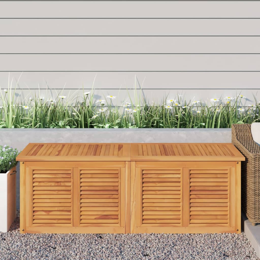 Boîte de rangement jardin et sac 150x50x53 cm bois massif teck Coffres de jardin vidaXL   