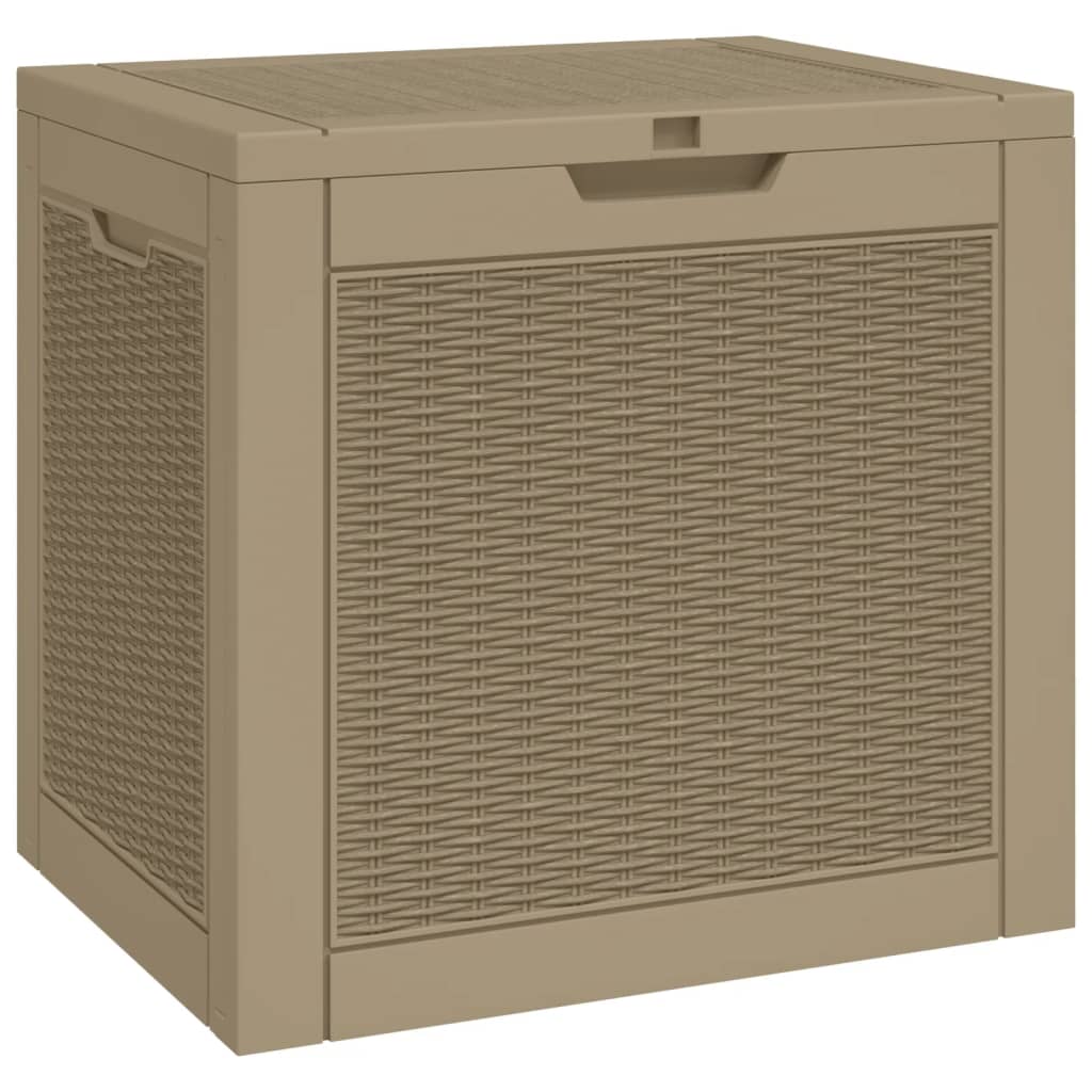 Boîte de stockage de jardin marron clair 55,5x43x53 cm PP Coffres de jardin vidaXL   