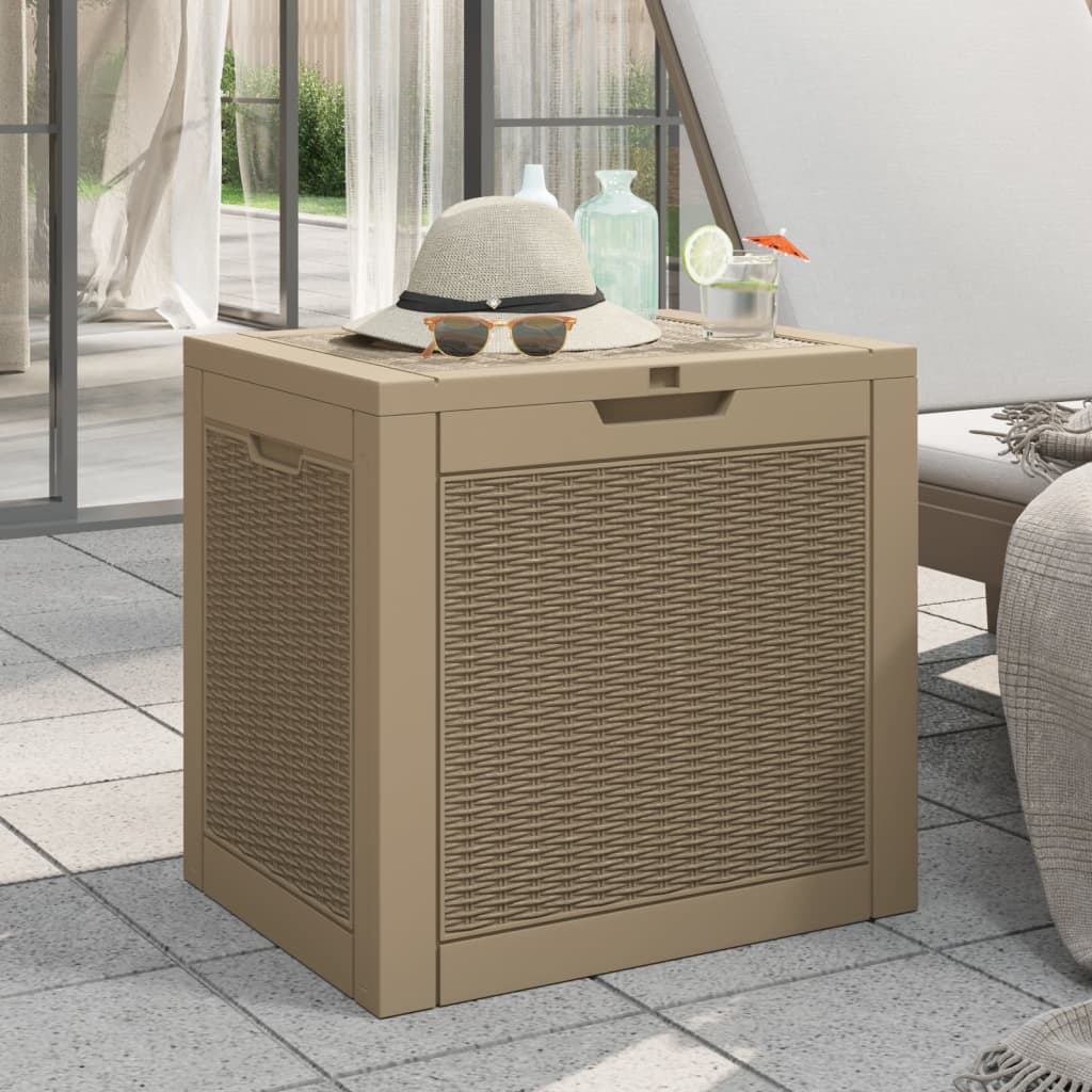 Boîte de stockage de jardin marron clair 55,5x43x53 cm PP Coffres de jardin vidaXL   