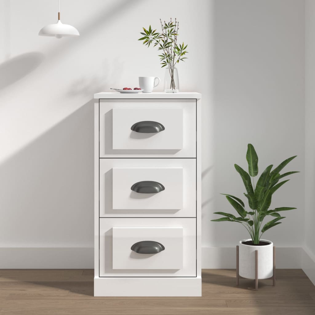 Buffet blanc brillant 36x35,5x67,5 cm bois d'ingénierie Buffets & bahuts vidaXL   