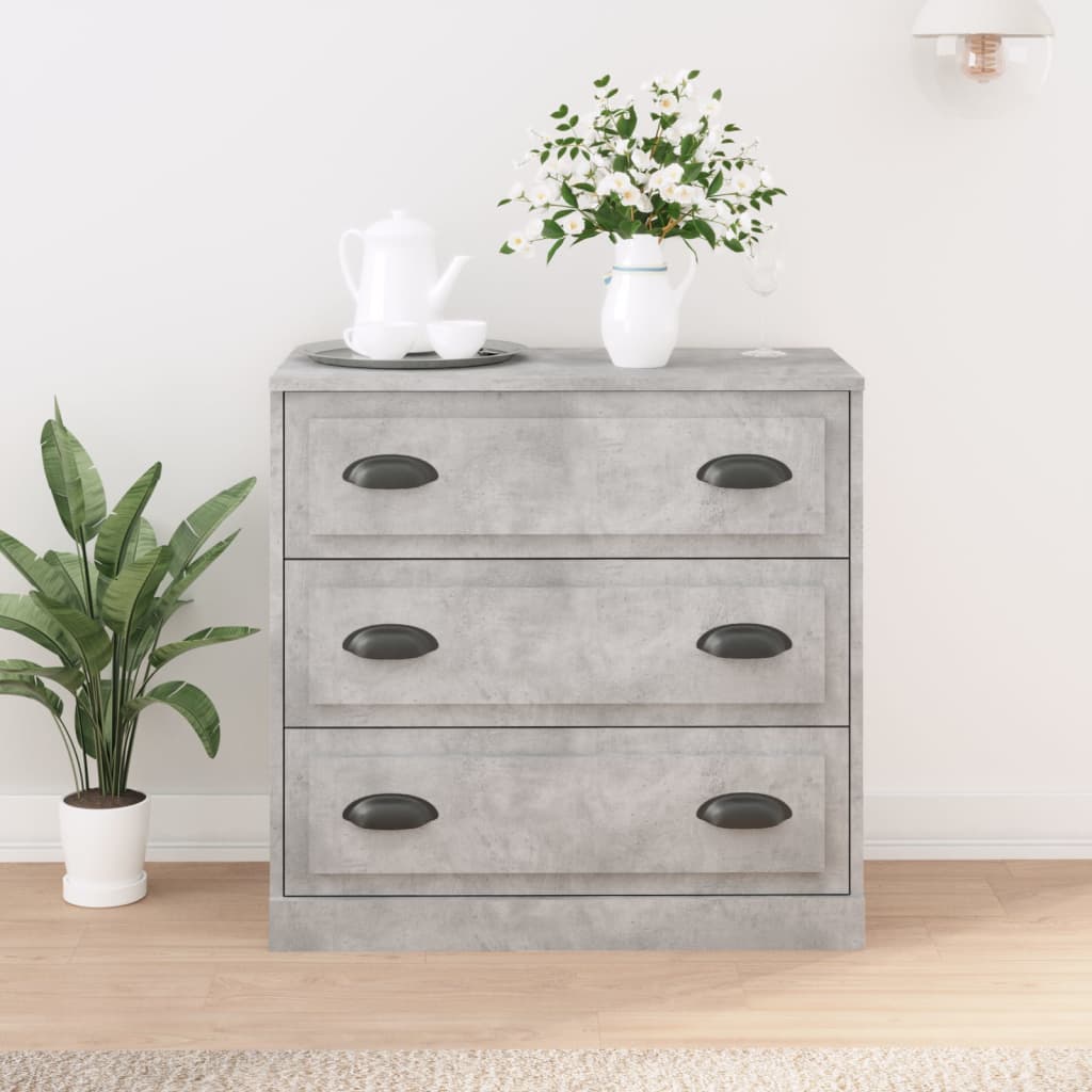 Buffet gris béton 70x35,5x67,5 cm bois d'ingénierie Buffets & bahuts vidaXL   