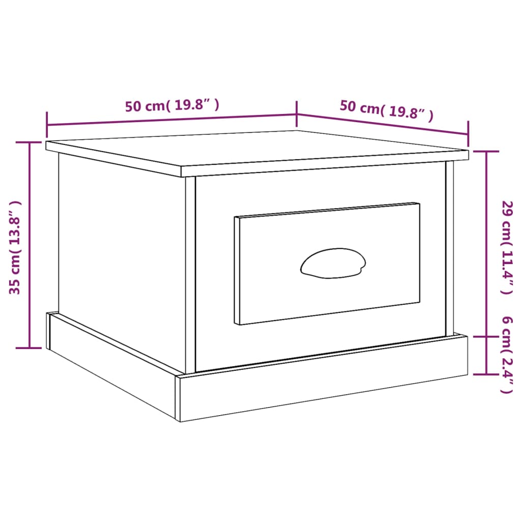 Table basse Noir 50x50x35 cm Bois d'ingénierie Tables basses vidaXL   