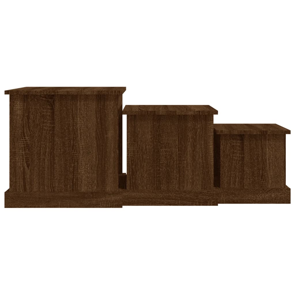 Tables basses 3 pcs chêne marron bois d'ingénierie Tables basses vidaXL   