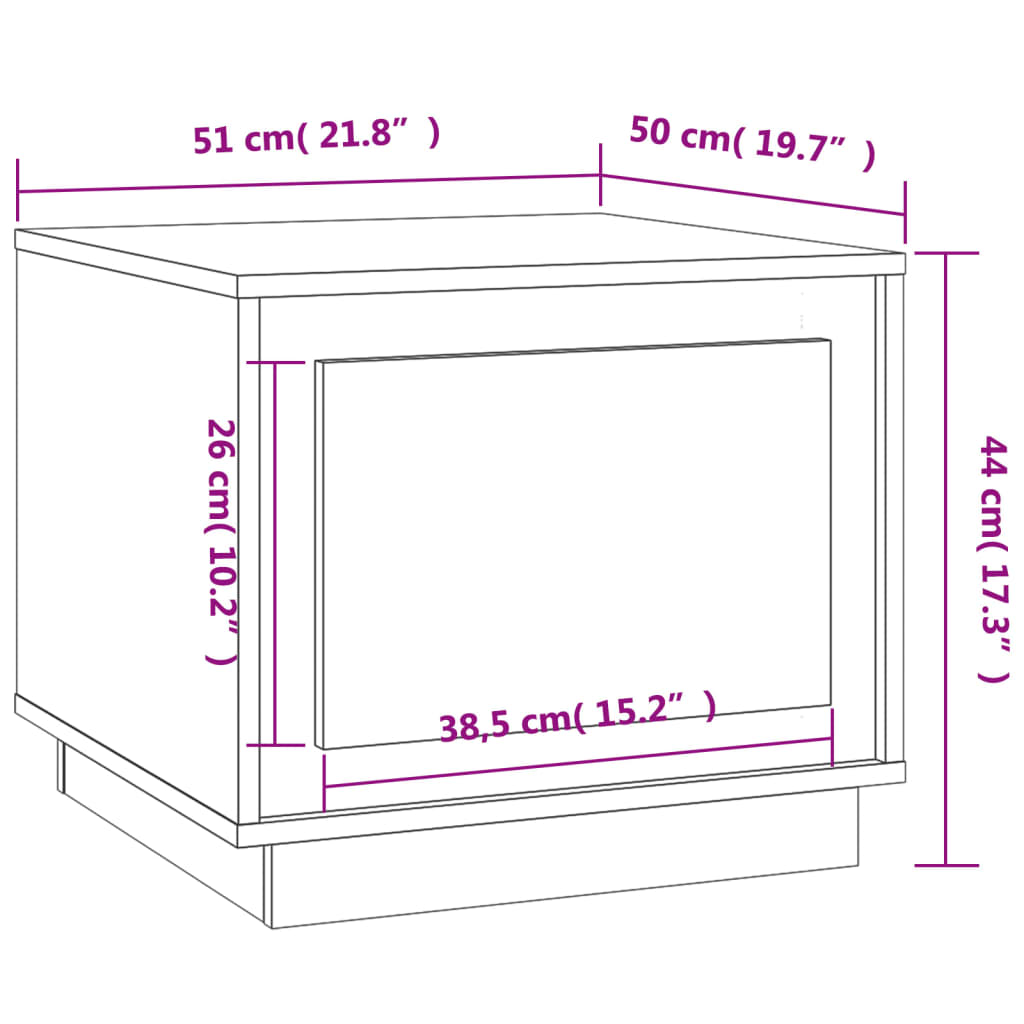 Table basse chêne sonoma 51x50x44 cm bois d'ingénierie Tables basses vidaXL   