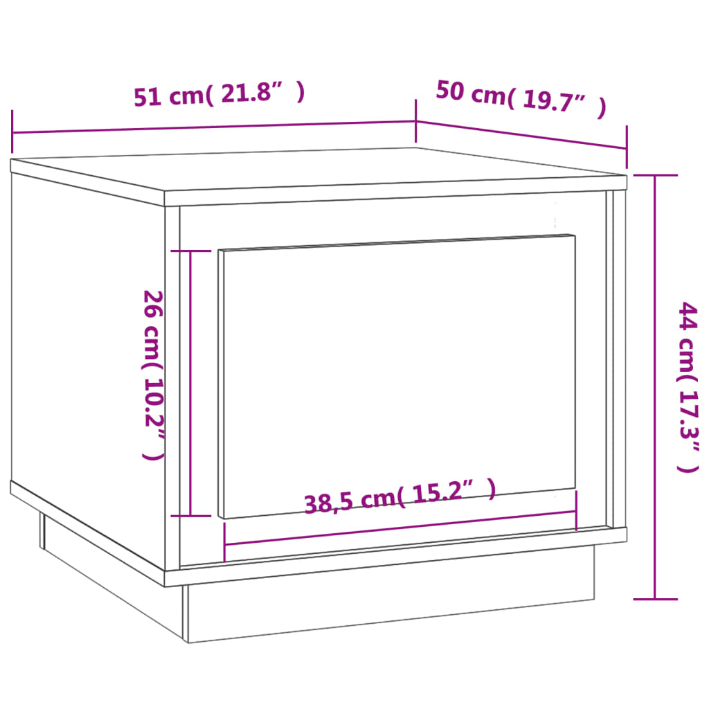 Table basse chêne fumé 51x50x44 cm bois d'ingénierie Tables basses vidaXL   