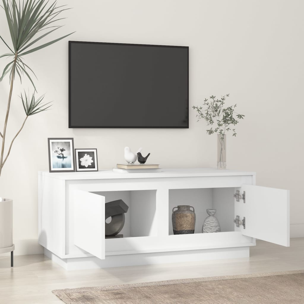 Table basse Blanc brillant 102x50x44 cm bois d'ingénierie Tables basses vidaXL   